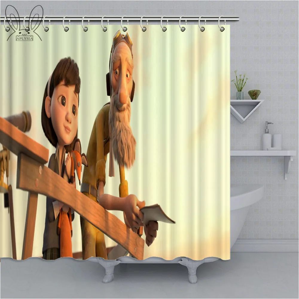Водонепроницаемая занавеска для душа с 3D рисунком из мультфильма «Маленький принц», Экологичная полиэфирная ткань, занавеска для ванной, набор для купания - Цвет: 74071