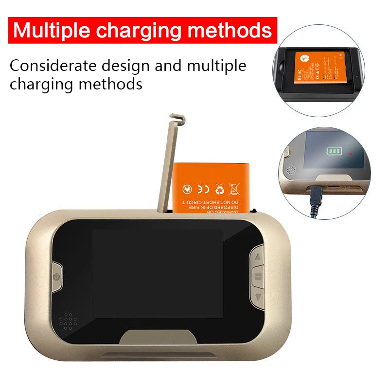 2.8inch Color Screen Digital Doorbell 120 Degree Door Eye Doorbell Electronic Peephole Door Camera Viewer Door Bell Night Vision