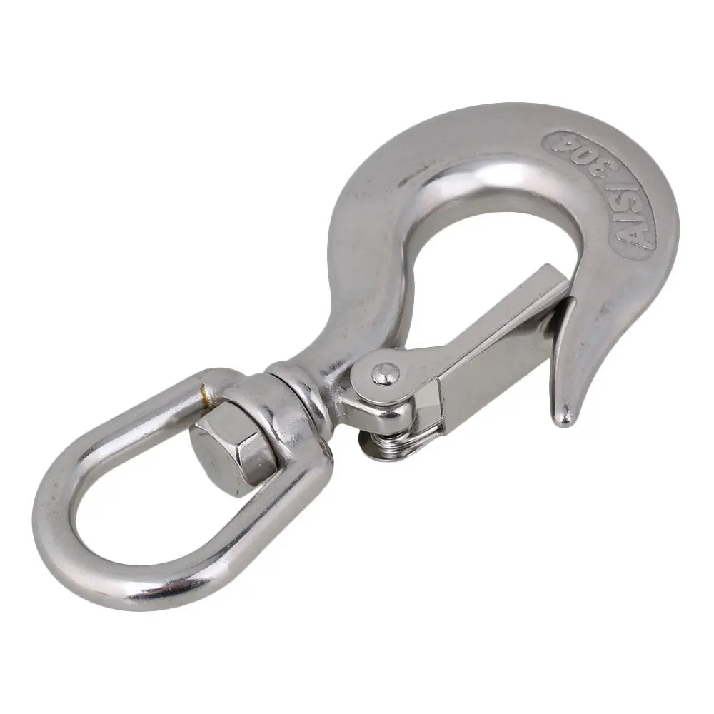 

304 Stainless Steel American Type Trigger Round Swivel-Eye Lifting Snap Tone Hook with 350KG Working Load Limit