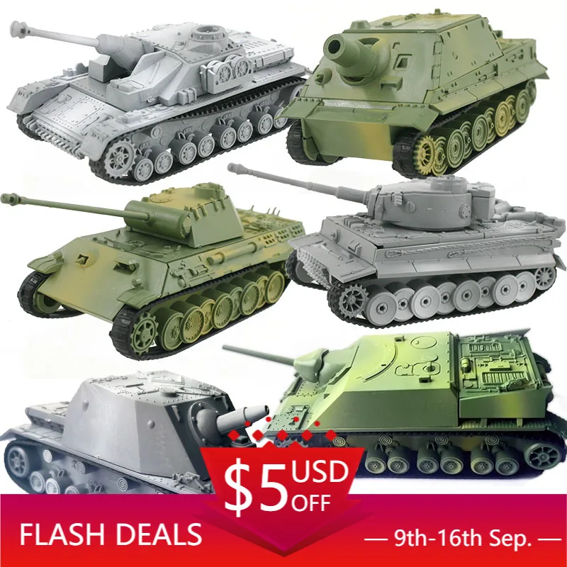 

4D Different Tank Model Building Kits Military Assembly Educational Toys Decoration Material Panther Tiger Turmtiger Assault