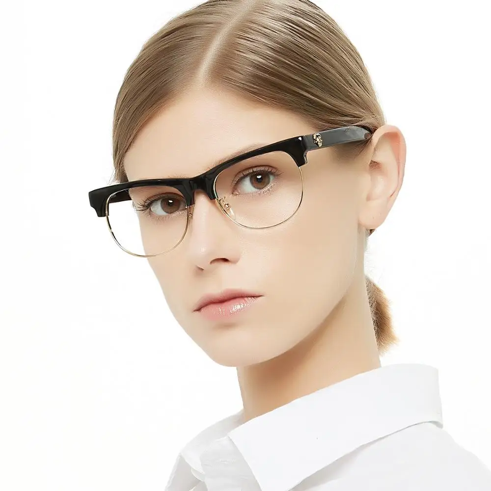 Ceny Kobiety okrągłe okulary rama optyczna recepta komputer krótkowzroczność przezroczyste okulary jasne metalowe ramki światła OCCI CHIARI BAUSO