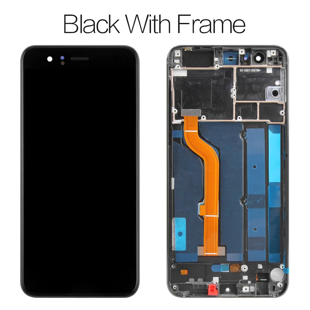 black with Frame Дисплей A+ 5," для huawei HONOR 8, ЖК-экран, сенсорный дигитайзер в сборе, Замена для huawei Honor 8, ЖК-рамка, Frd-L09 FRD-L19 - Цвет: black with Frame