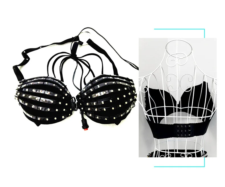 New LED luminous bra 5-color led conversion bra Bar Nightclub Sexy fluorescent dance Dance Costume