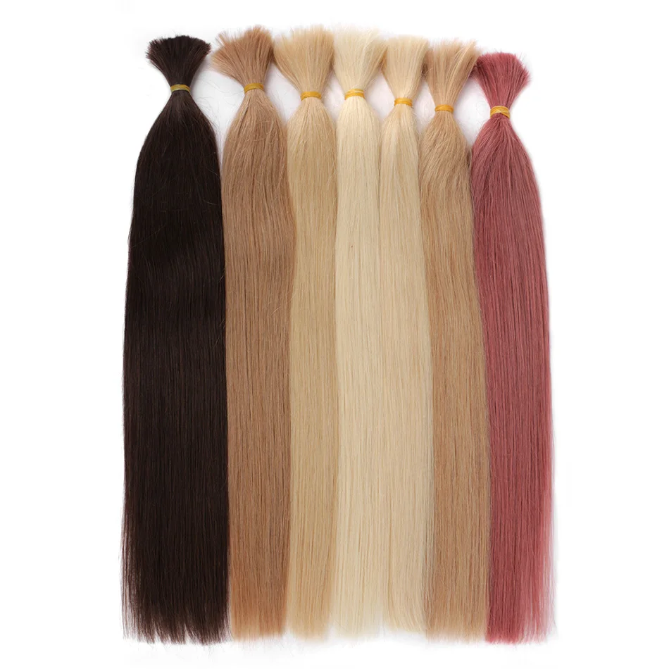 Straight Bulk Human Hair For Braiding Bundles 100g No Wefts 100% Natural Russia Remy Bulk Human Hair Extensions human hair extensions