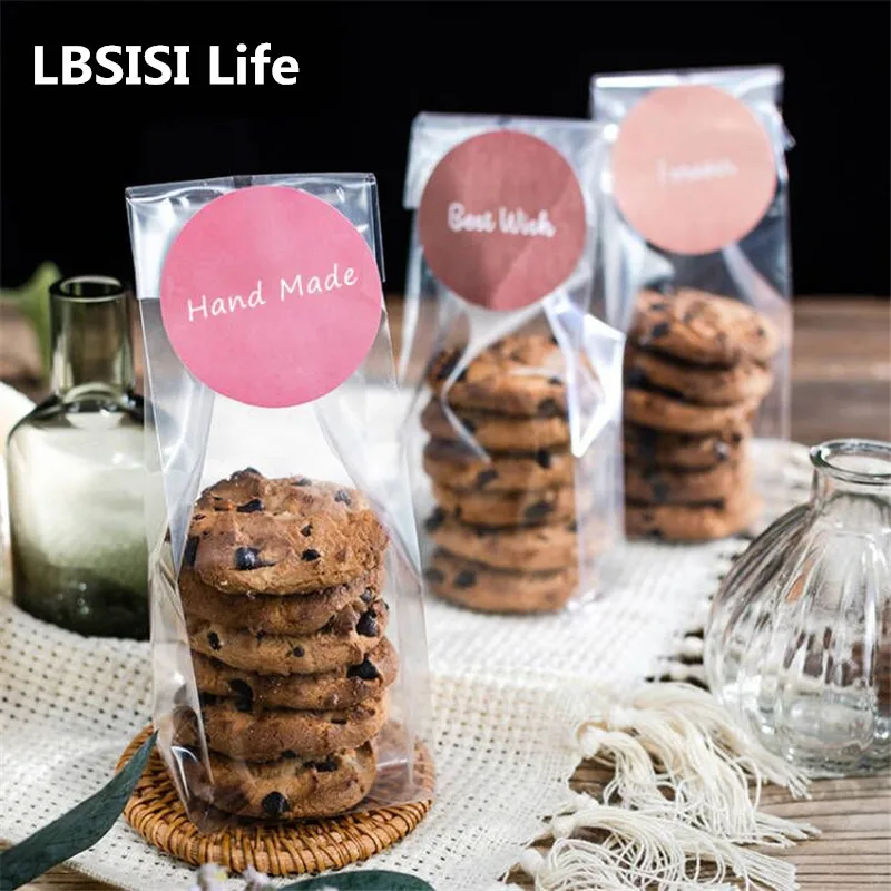 Прозрачные пластиковые пакеты для печенья LBSISI Life 50 шт. шоколадный десерт закуска