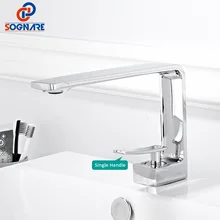 

SOGANRE Basin Faucets Hot And Cold Bathroom Sink Mixer Chrome Brass Single Handle Tap Torneiras Do Banheiro Смеситель Для Ванной