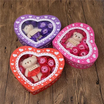

18Pcs Rose Flower Scented Soap Beautiful Heart Petal Perfumed Soap Scented Wedding Valentine Day Gift Roses Flower Bath Body Soa