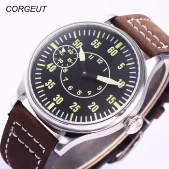 

44mm Sterile Dial Solid Case Top Brand Luxury 17 Jewels 6497 Hand Winding Relogio Masculino Stainless steel 2019 New Arrive
