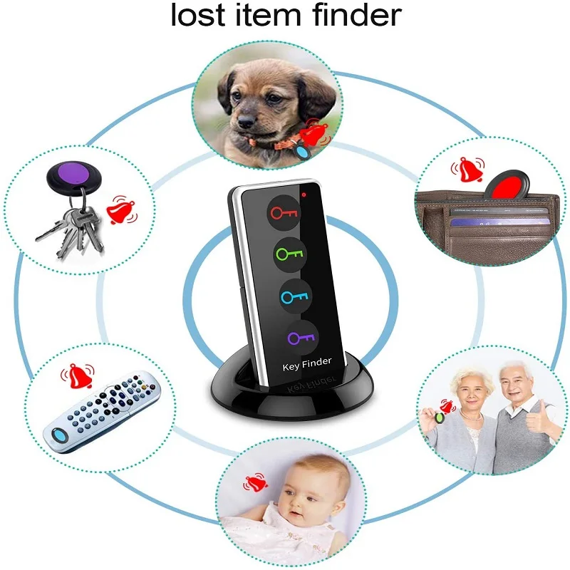 

2020 New Wireles Black Key Finder Ldcx Wireless Key Item RF Locator Tracker Remote Finder Anti Lost Key Finder Tag Alarm Reminde