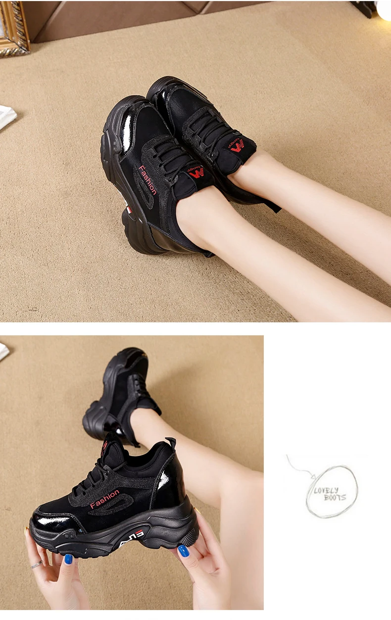 Size35-40; женские зимние кроссовки на платформе; коллекция года; сезон осень-зима; теплые плюшевые бархатные туфли с хлопчатобумажными стельками; кроссовки для отдыха на танкетке со шнуровкой