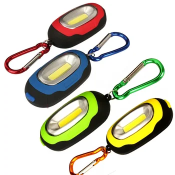 

1Pcs Portable Mini COB LED Keychain Flashlight Key Chain Keyring Torch Light Lamp with Carabiner for camping hiking fishing