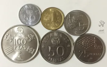 

Set 6Pcs Spain Coins FootballcupEdition Europe 100% Original Coin Collection Used