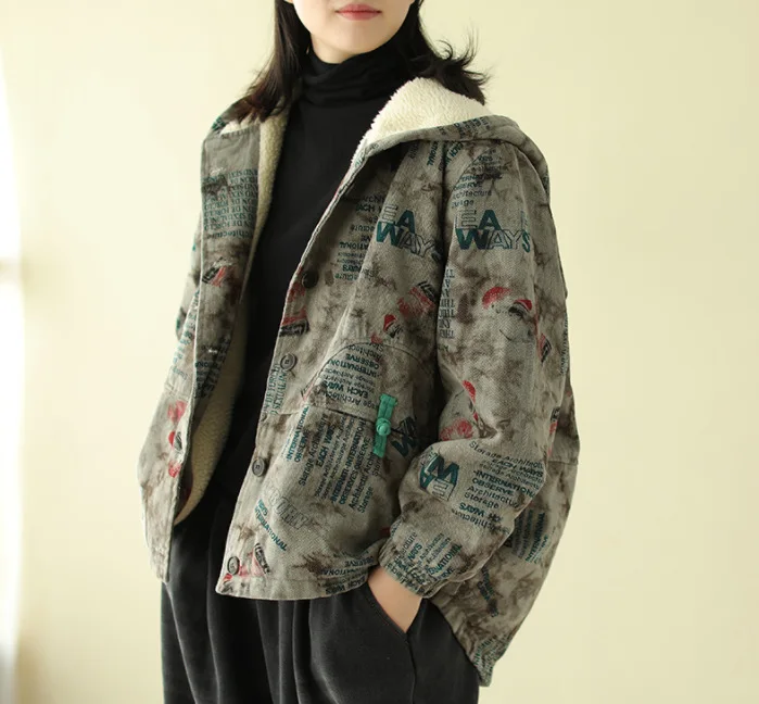 Зимние парки Модные Ретро Женские флисовые теплые пальто 2019 Новые Топы с