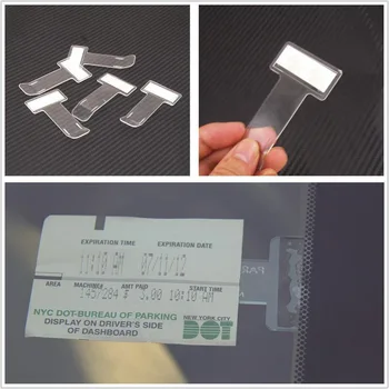 

2pcs Car Parking Timing Document Folder Vehicle Parking Ticket Permit Card Ticket Holder Clip Sticker Interior Clip Accessories