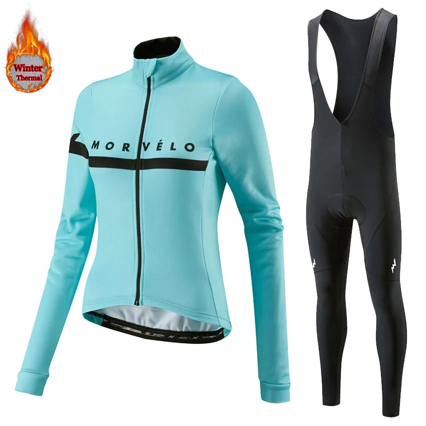 Morvelo Pro team термальный Полярный велосипедный комплект из джерси и велосипедных штанов, одежда для велоспорта, зимний женский комплект для велоспорта ropa ciclismo - Цвет: 1