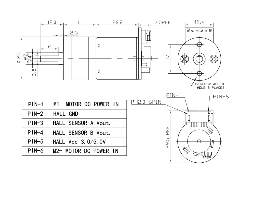 Chihai мотор CHR-GM25-270 ABHL низкая скорость 25 мм микро энкодер постоянного тока мотор для самобалансирующихся тележек и игрушек