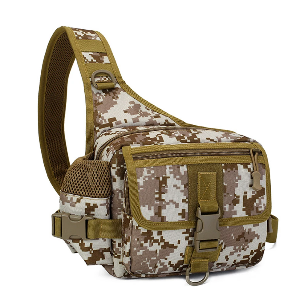 Открытый военный рюкзак Водонепроницаемый тактический рюкзак спортивный нагрудный слинг сумка на плечо Кемпинг Треккинг Рыбалка Охота сумки - Цвет: Desert Digital