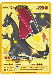Jeu de cartes Pokemon, Collection de cartes pour enfants, en métal anglais, français et japonais 
