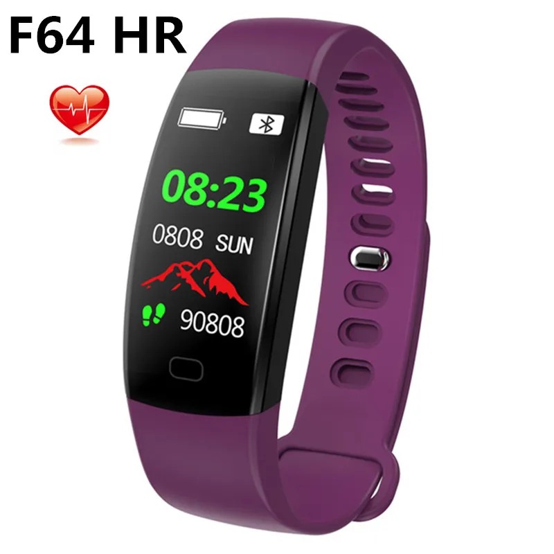 

smart band F64 HR Waterproof smart Bracelet Fitness tracker step counter Fitness band alarm vibration bracelet for IOS Android