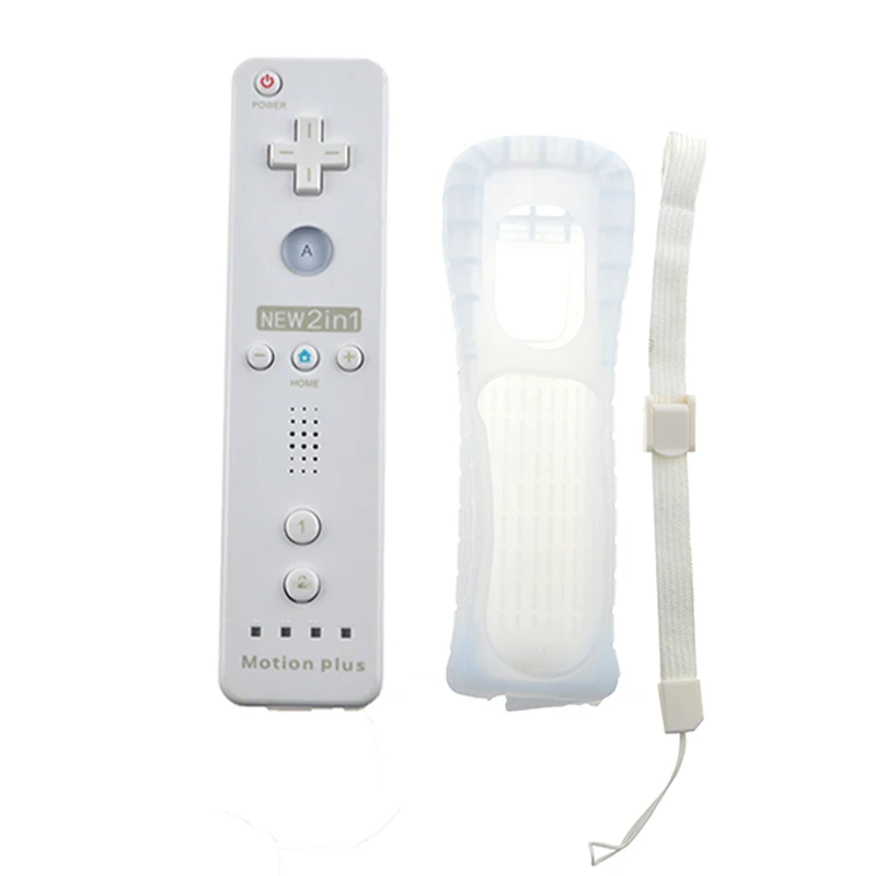 White with case Встроенный беспроводной пульт дистанционного управления Motion Plus для Nintendo wii Nunchuck для Nintendo wii Пульт дистанционного управления джойстиком Joypad - Цвет: White with case