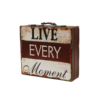 

Wooden suitcase "Live every moment" with capacity for 4 bottles of wine