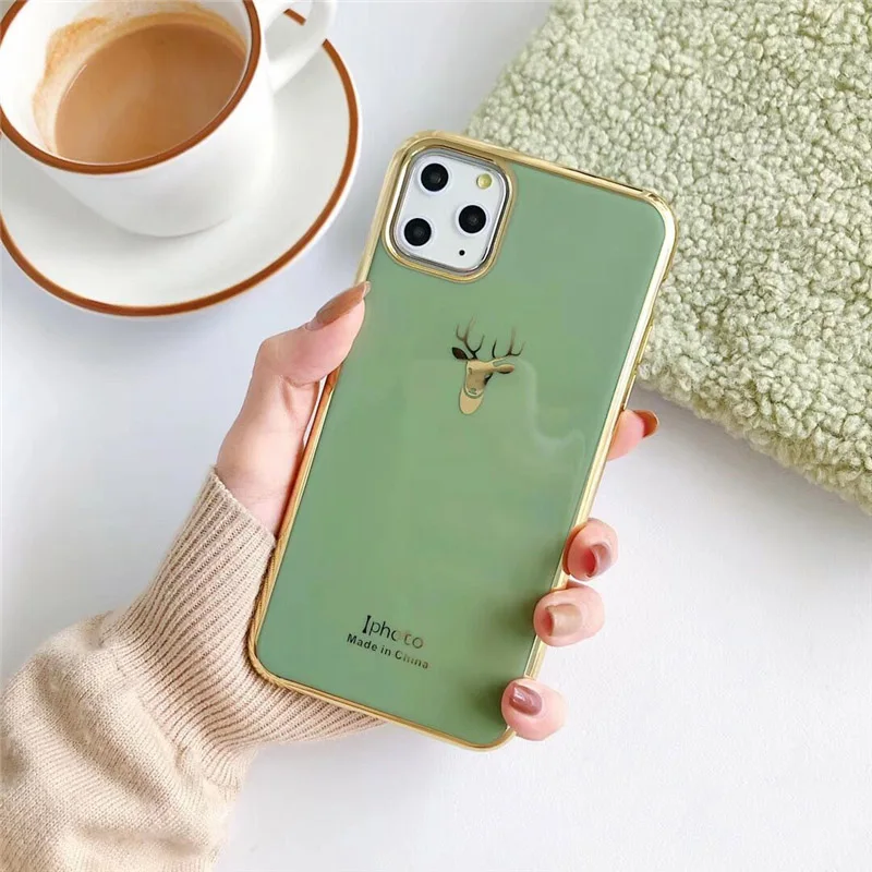 GlamPhone чехол сплошной цвет Лось чехол для телефона для iPhone11Pro/Max X XS Max XR Мягкий силиконовый чехол для iPhone11 7 8 6 6s Plus чехол