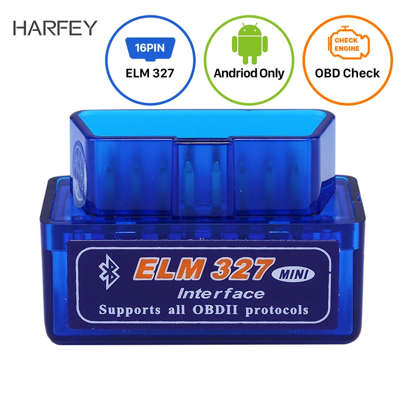 

Harfey Car Scanner OBD2 Bluetooth Mini ELM327 V1.5 OBD Codes Reader Diagnostic Tool for VW Chrysler Ford Mazada Nissan Toyota