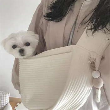 

2020 Handmade Pet Dog Carrier Travel Outdoor Handbag Canvas Single Shoulder Bag Sling Comfort Travel Tote Shoulder Bag Breathabl