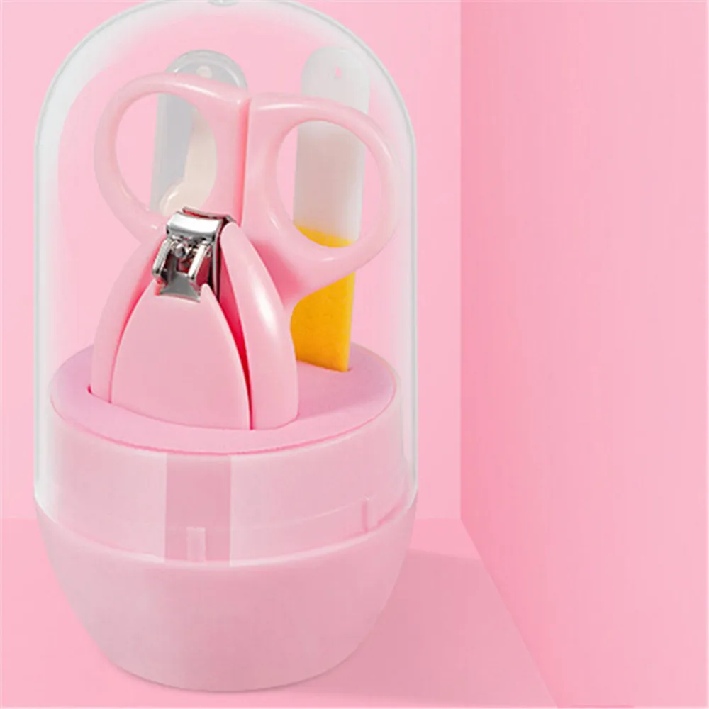 Nail Care Set Reusable 4PCS Cute Portable Newborn Baby Kids Solid Nail Clipper FileSet Health Care Accessories