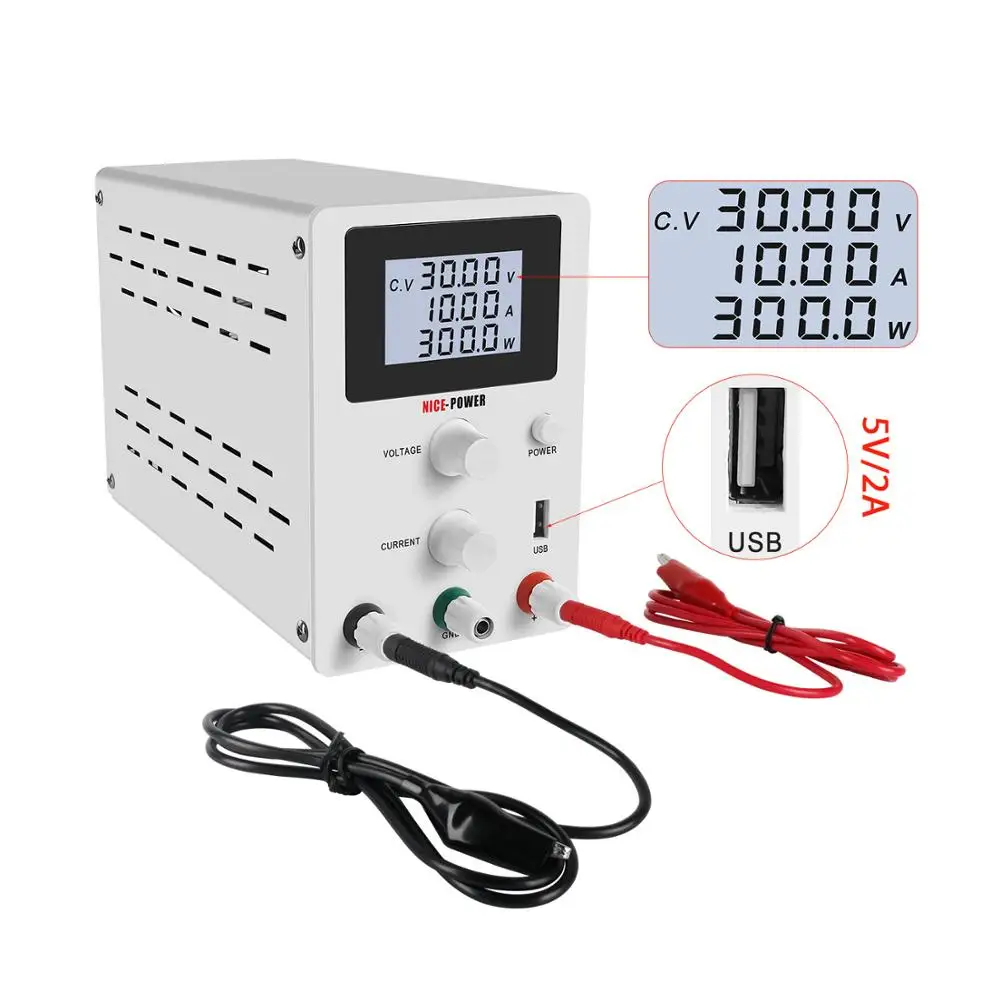 

New 30V 10A LCD Display Screen Display Adjustable Switching Regulator DC Power Supply 30V Laptop Repair Rework 110v - 220v