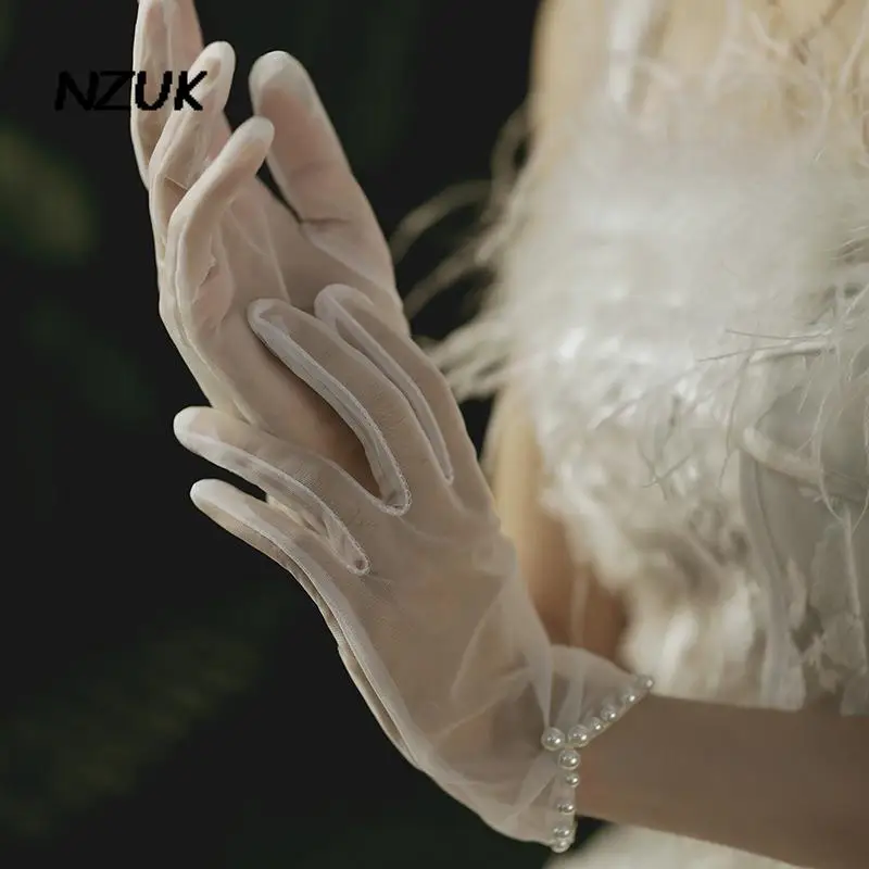 Tanio Krótkie rękawiczki dla nowożeńców NZUK pełne palce