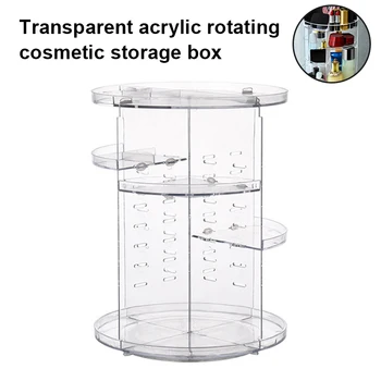 

Multi-layer Rotating Adjustable Acrylic Transparent Storage Box for Cosmetic and Jewelry JL