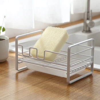 

Sponge Rack Sponge Holder Sink Storage Rust Prevention Drainer Basket With Tray Household Kitchen Cleaning Rag Rack
