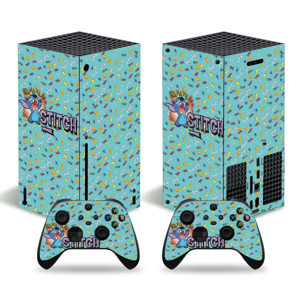 Disney Stitch Iron Man Skin Sticker Decal Cover for Xbox Series X Console and 2 Controllers Xbox Series X Skin Sticker Vinyl 