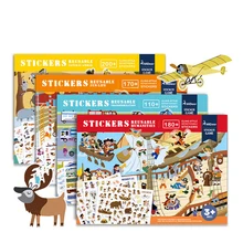 Многоразовый Набор наклеек игровой коврик коллекция детские развивающие игрушки для детей подарок пазл Съемный Фон сцены настольная игра