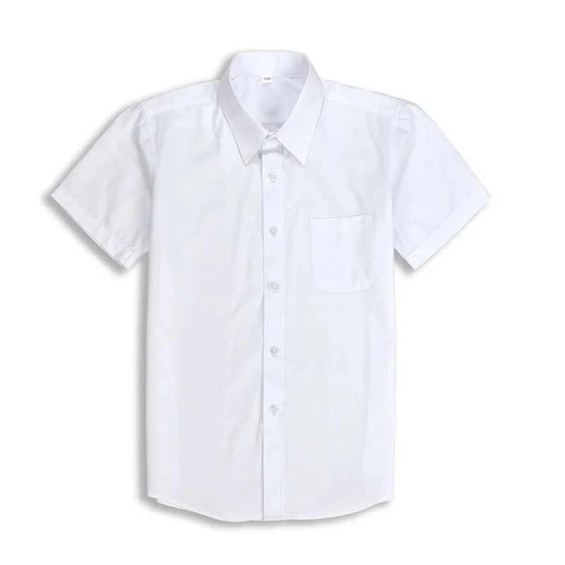 

Support Summer BOY'S No Ironing Shirt-White Short Sleeve Thin White for Children Half Sleeve Shirt Young STUDENT'S