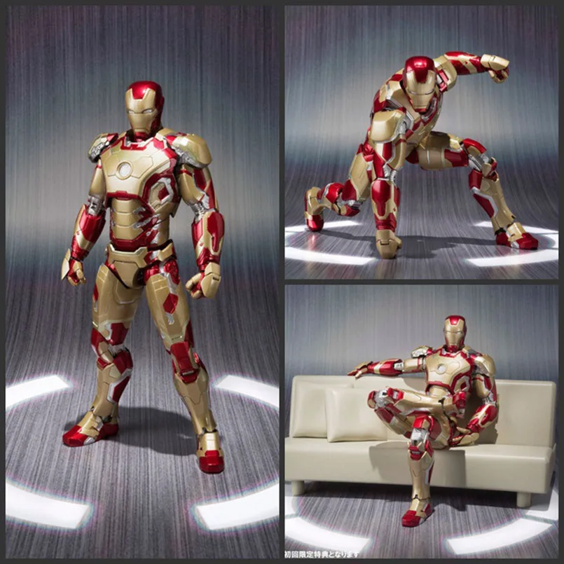 Apaffa 15 см Мстители Figma Железный человек Mark 42 с диваном ПВХ Фигурка Игрушка Железный человек Mark 42 Коллекционная модель игрушки для детей