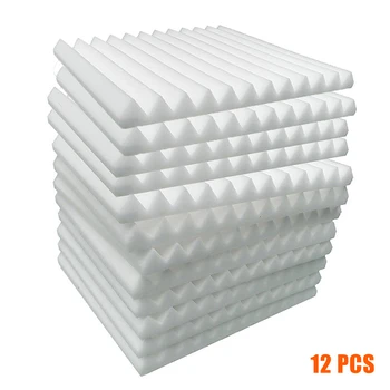 

12Pcs Acoustic Panels Studio Soundproof Sound Insulation Absorbing Flame Retardant Panels MYDING