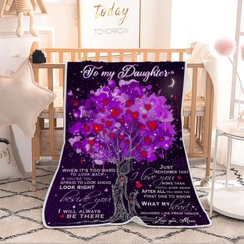 

I Love Tree Valentine's Day Love Blanket Warm Blanket Plush Sherpa Tv Sofa Throw Fleece Faux Layer Fur One Blankets