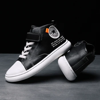 

VOSONCA Children Shoes Kids Casual Shoes For Boys Teenagers High Quality Genuine Leather Velvet Or No velvet High-Top Boots