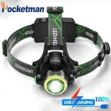 

Super Bright T6 COB Led Headlight in DC Charging Head Lamp Zoomable Portable Head Torch Lantern Emergency Flood for Camping