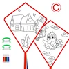 For Kids Making Kite Bulk Decorating Coloring Kite Party Pack DIY Blank Animal Painting Kite Includes handle and line 4