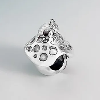 

100% 925 Sterling Silver Bead Creative Mushroom And Frog Beads Fit Pandora Women Bracelet & Necklace Diy Jewelry