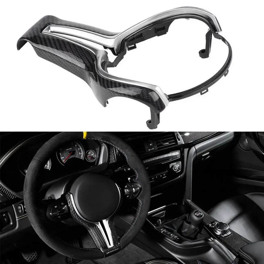 Replaced Carbon Fiber Steering Wheel Trim for BMW M2 F87 M3 F80 M4 F82 M5 F10 M6 F06 X5M X6M car styling accessories