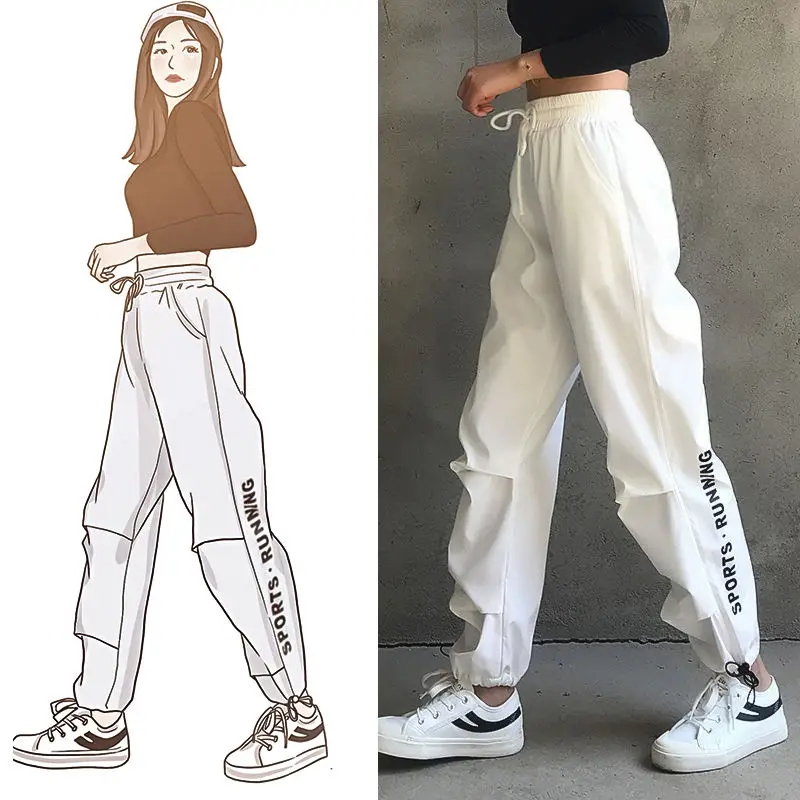

Women's Sweatpants Loose Spring Summer Quick Dry Running Gym Pants Female Cargo Pants Girls Joggers Ladies Ankle Banded Pants