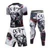 Мужской спортивный костюм MMA Rashguard Jiu футболка с надписью Jitsu + штаны для фитнеса, бокса, трикотажные изделия, набор BJJ Muay Thai, спортивный костюм, бренд ► Фото 3/6