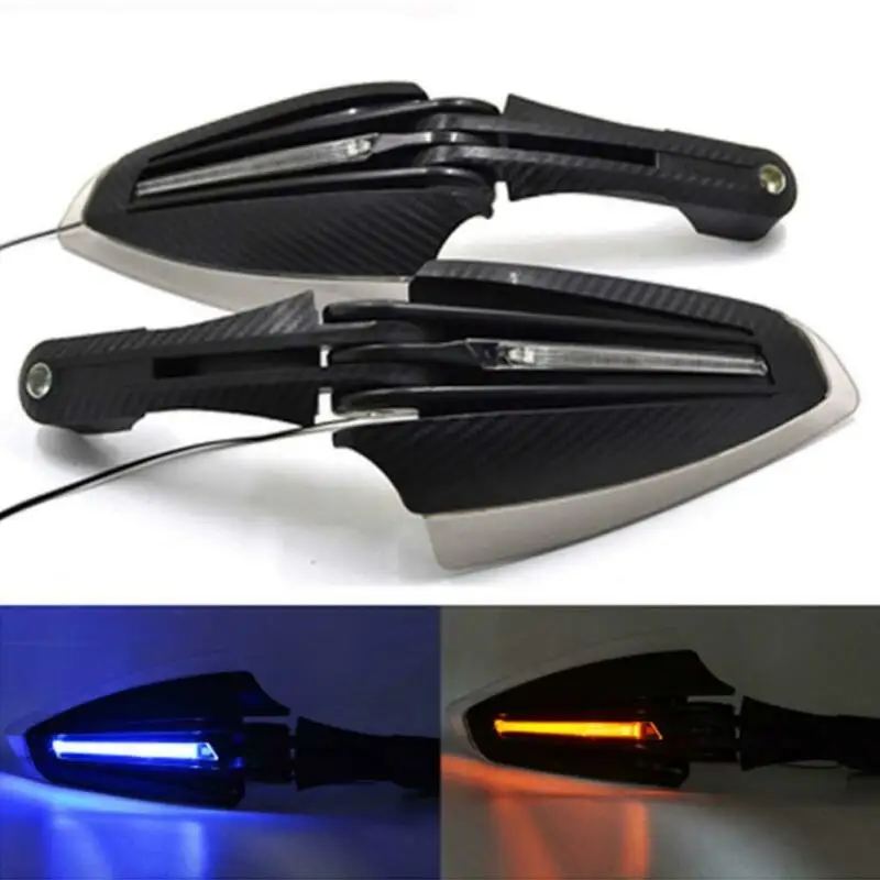

2PCS Motorcycle Motorbike Hand Guards Security LED Turn Signal Light Handguards