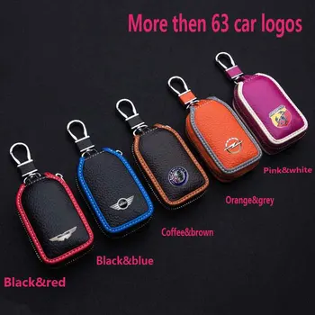 

Genuine Leather Car Key Cover Key Case Bag Key Holder For BMW Hyundai Ford Lexus Audi Nissan Honda Mini Mercedes Bentley Abarth