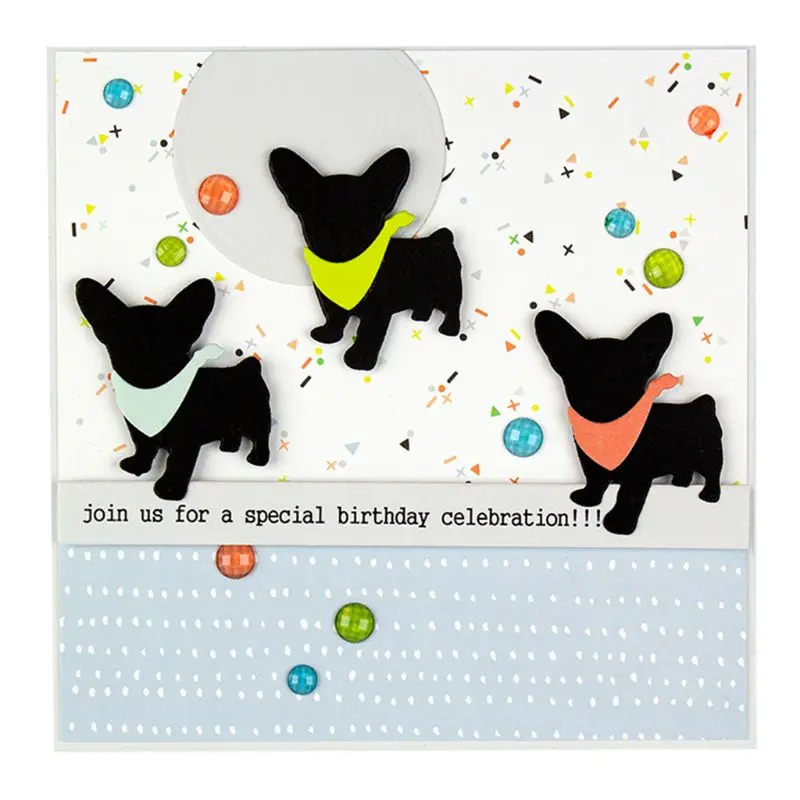 

Small Dogs Shaped DIY Metal Cutting Dies Stencil Diary Notebook Card Scrapbooking Album Stamp Paper Card Art Crafts Decor
