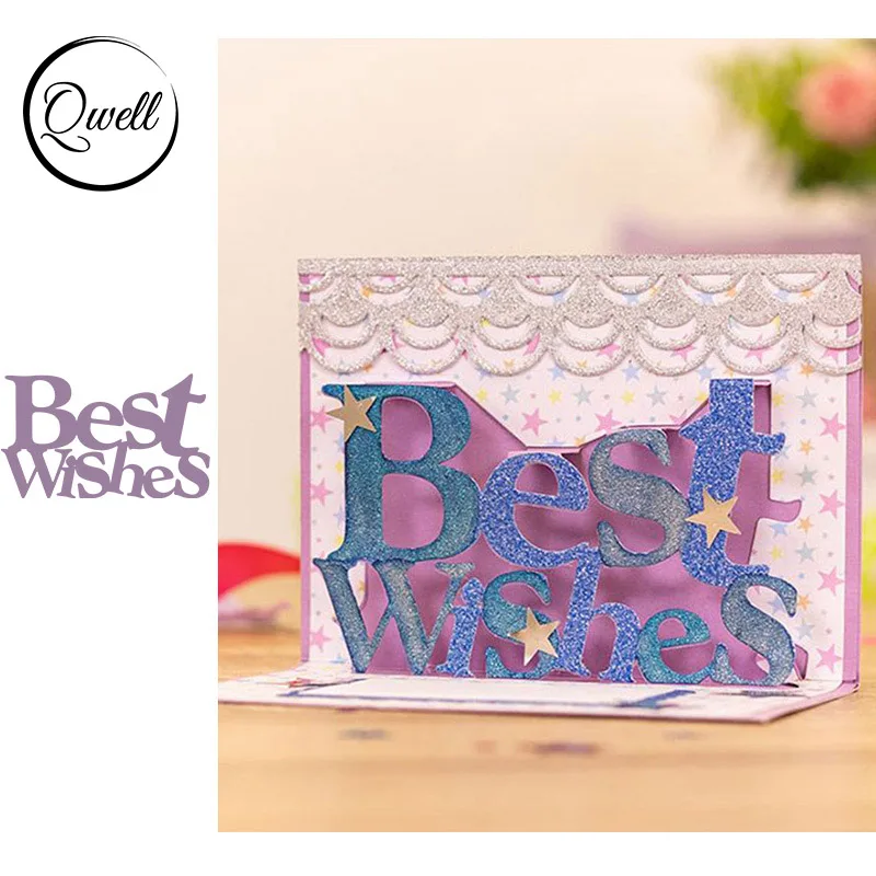 Qwell Pop Up Parola Best Desiderio Metallo Fustelle Per Scrapbooking E La Fabbricazione Della Carta Di Carta Di Goffratura Mestiere Nuovo 2019 Tagli M